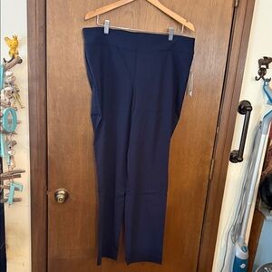 Dana Buchman Dark Navy Stretch Pull-On Waistband Pants